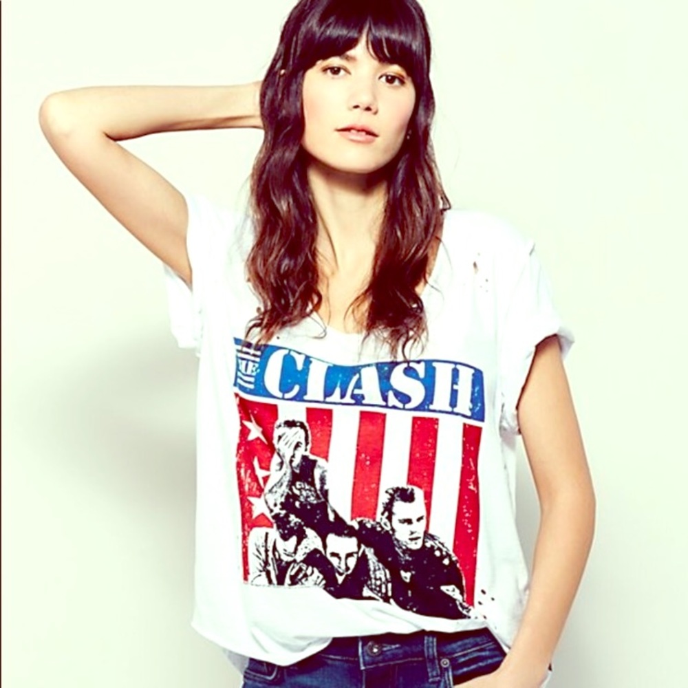 Free People Distressed/Vintage The Clash Tee Sz XS